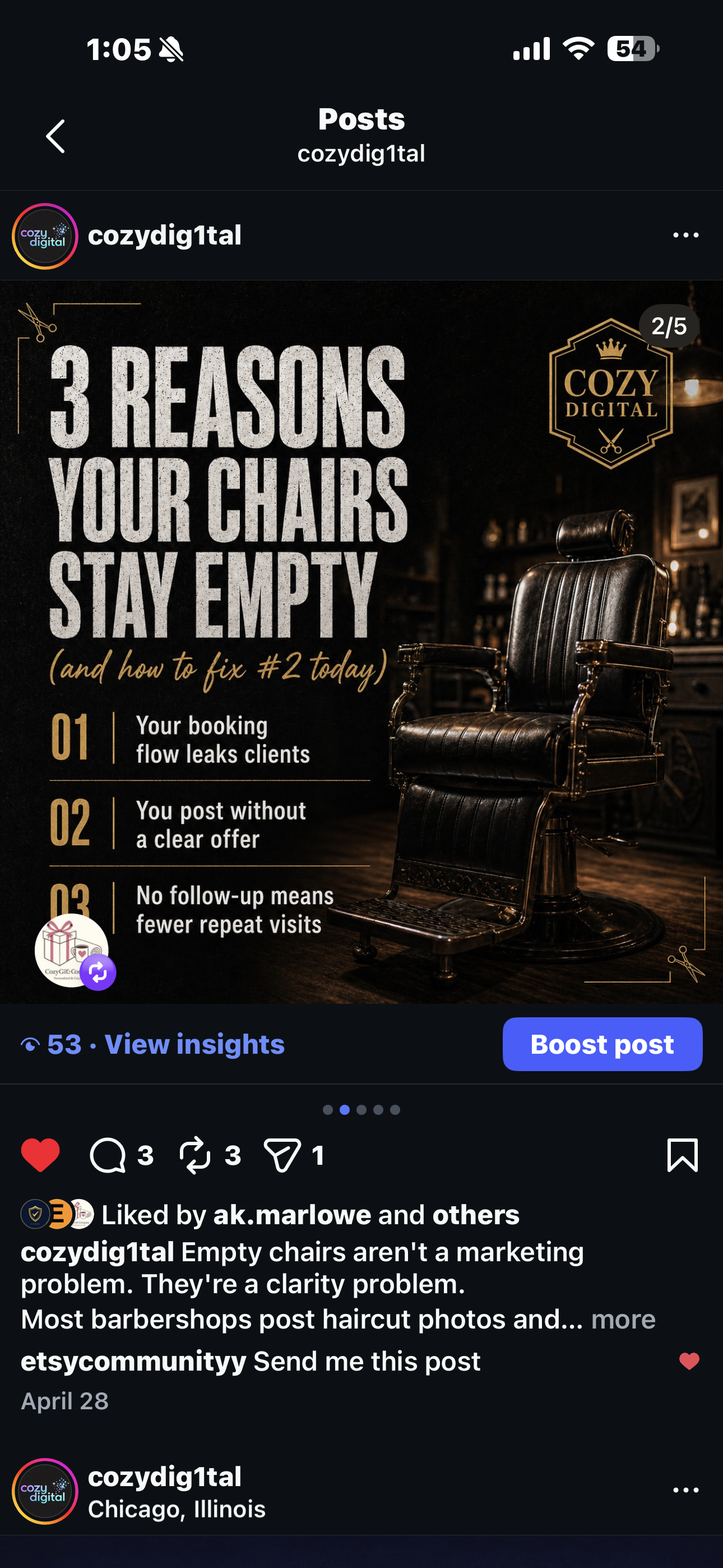 Cozy Digital post
