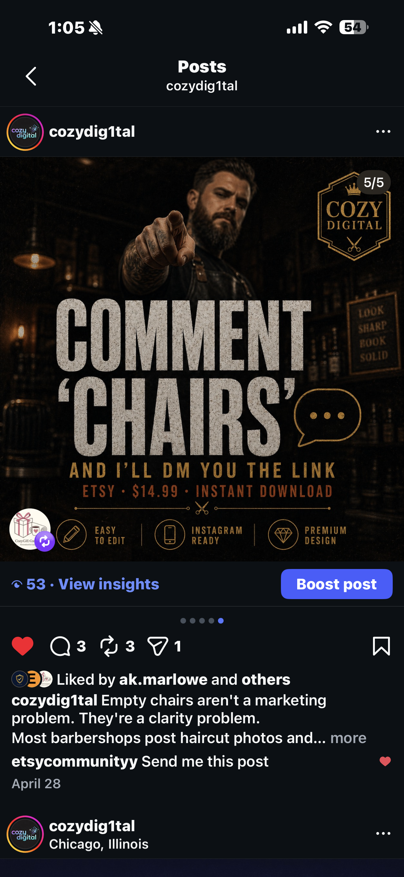 Cozy Digital post